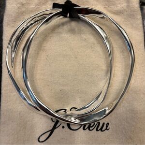 NWT J. Crew Silver Bangles Set